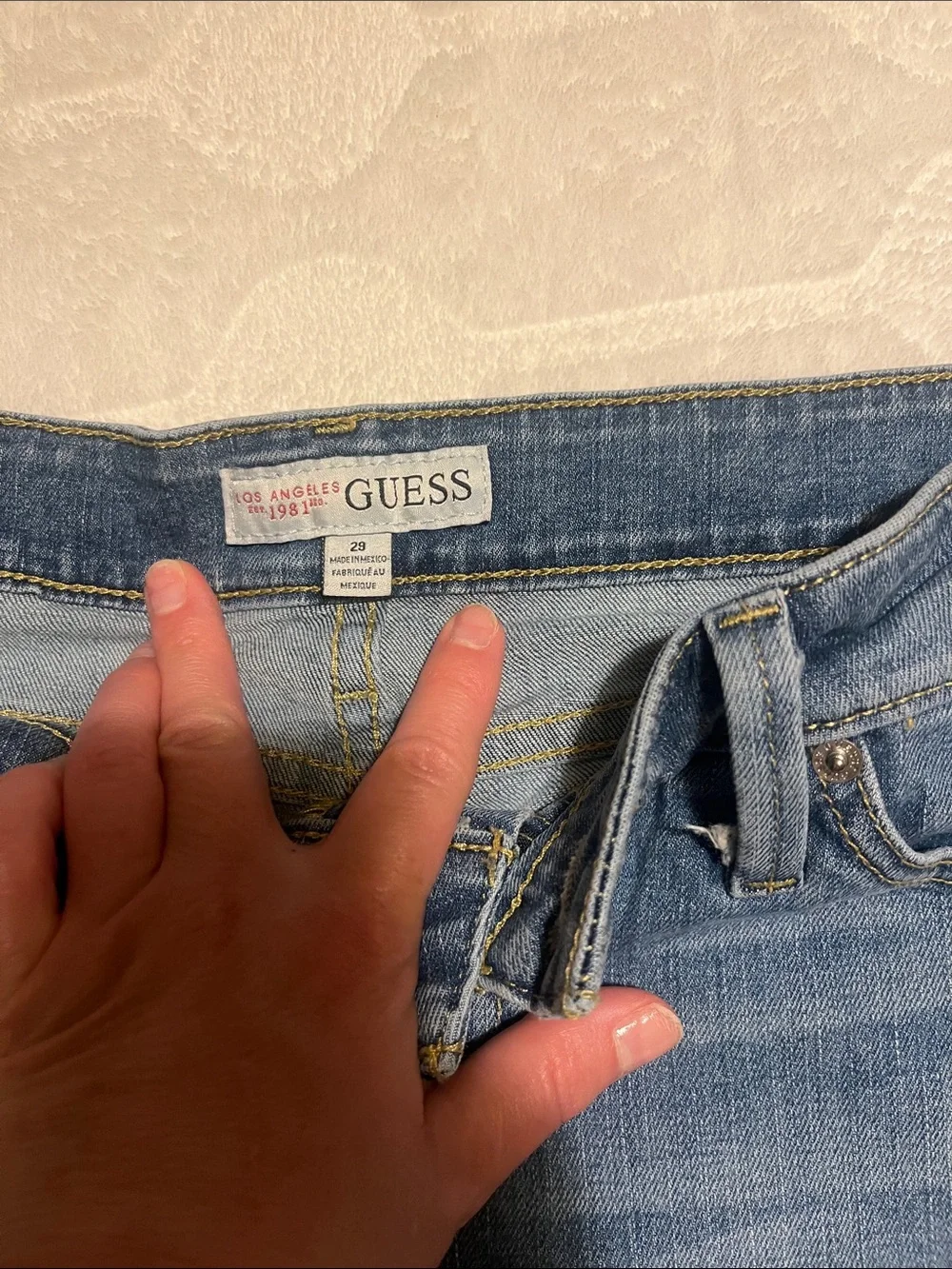 Guess Blue Denim Short Shorts